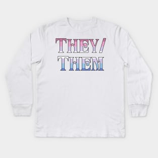 Bigender They/Them Kids Long Sleeve T-Shirt